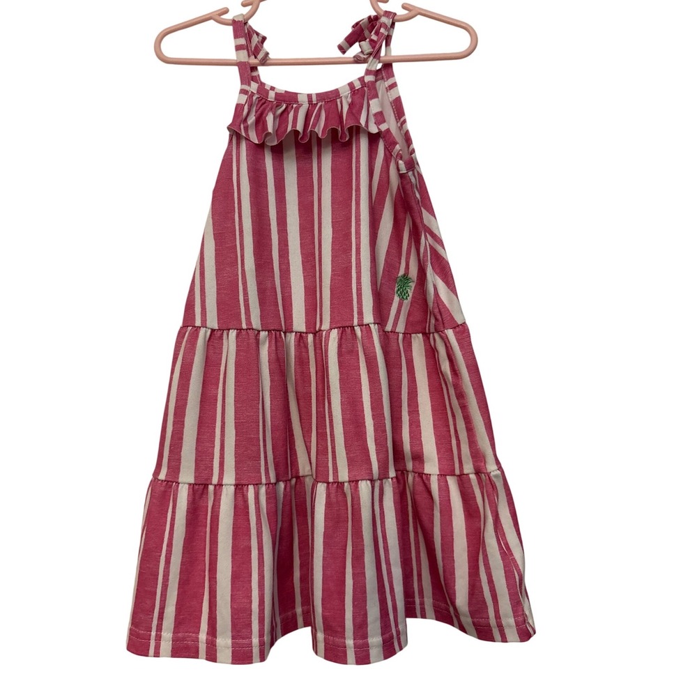 Tommy Bahama Girls 2T Pink White Striped Tiered Pineapple Sundress 1664790
